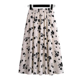 Women's Floral Chiffon Pleated Fashion Designer Skirts (Plus Size)