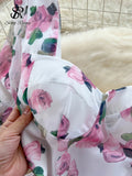 Women's Floral Fashion Designer Backless Lace Up Dresses (Long)-Women's Fashion Designer Dresses