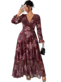 Women's Floral Maxi Fashion Designer Chiffon 1-5XL Long Dresses (Plus Size)-Women's Fashion Designer Plus Size Dresses-International Women's Clothing