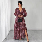 Women's Floral Maxi Fashion Designer Chiffon 1-5XL Long Dresses (Plus Size)-Women's Fashion Designer Plus Size Dresses-International Women's Clothing