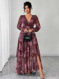 Women's Floral Maxi Fashion Designer Chiffon 1-5XL Long Dresses (Plus Size)-Women's Fashion Designer Plus Size Dresses-International Women's Clothing