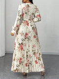 Women's Floral Pleated 1-5XL Fashion Designer Long Dresses (Plus Size)-Women's Fashion Designer Plus Size Dresses-International Women's Clothing