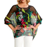 Women's Floral Print 1-5XL Blouse Tunic Fashion Designer T-Shirts (Plus Size)