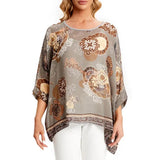 Women's Floral Print 1-5XL Blouse Tunic Fashion Designer T-Shirts (Plus Size)