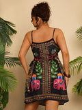 Women's Floral Print V Neck Fashion Designer 1-5XL Short Dresses (Plus Size) Bohemian Holiday Style Dress