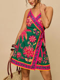 Women's Floral Print V Neck Fashion Designer 1-5XL Short Dresses (Plus Size) Bohemian Holiday Style Dress