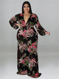 Women's Floral Rompers 2-5XL Designer Fashion Jumpsuits (Plus Size)-Women's Fashion Designer Plus Size Dresses-black-Women&#x27;s fashion designer plus size clothes