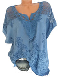 Women's Floral Transparent 6XL Blouse Fashion Designer T-Shirts (Plus Size)-Women's Tops Fashion Designer Plus Size T-Shirts / Blouses