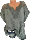 Women's Floral Transparent 6XL Blouse Fashion Designer T-Shirts (Plus Size)-Women's Tops Fashion Designer Plus Size T-Shirts / Blouses