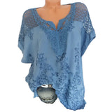 Women's Floral Transparent 6XL Blouse Fashion Designer T-Shirts (Plus Size)-Women's Tops Fashion Designer Plus Size T-Shirts / Blouses