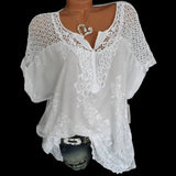 Women's Floral Transparent 6XL Blouse Fashion Designer T-Shirts (Plus Size)-Women's Tops Fashion Designer Plus Size T-Shirts / Blouses