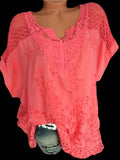 Women's Floral Transparent 6XL Blouse Fashion Designer T-Shirts (Plus Size)