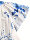 Women's Floral V-neck Fashion Designer 1-5XL Dresses (Midi)