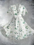 Women's Floral V-neck Fashion Designer 1-5XL Dresses (Midi)