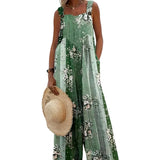 Women's Floral Wide Leg 1-5XL Fashion Designer Jumpsuits (Plus Size)