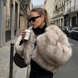 Women's Fluffy Short Fashion Designer Cropped Faux Fur Jackets