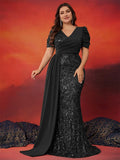 Women's Formal Party Fashion Designer 2-4XL Long Dresses (Plus Size)-Women's Fashion Designer Plus Size Dresses-black-Women&#x27;s fashion designer plus size clothes
