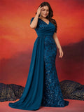 Women's Formal Party Fashion Designer 2-4XL Long Dresses (Plus Size)