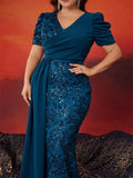 Women's Formal Party Fashion Designer 2-4XL Long Dresses (Plus Size)