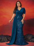 Women's Formal Party Fashion Designer 2-4XL Long Dresses (Plus Size)