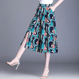 Women's Geometric Patterns M-4XL Fashion Designer Midi Skirts (Plus Size)