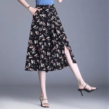 Women's Geometric Patterns M-4XL Fashion Designer Midi Skirts (Plus Size)