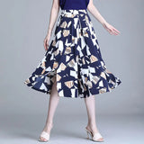 Women's Geometric Patterns M-4XL Fashion Designer Midi Skirts (Plus Size)