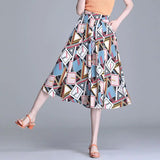 Women's Geometric Patterns M-4XL Fashion Designer Midi Skirts (Plus Size)