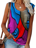 Women's Geometric Printed Fashion Designer 1-7XL Singlets (Plus Size)