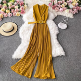 Women's Glitter Sleeveless Rompers Fashion Designer Playsuits Jumpsuits