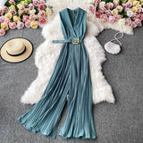 Women's Glitter Sleeveless Rompers Fashion Designer Playsuits Jumpsuits