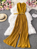 Women's Glitter Sleeveless Rompers Fashion Designer Playsuits Jumpsuits