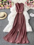 Women's Glitter Sleeveless Rompers Fashion Designer Playsuits Jumpsuits