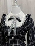 Women's Grunge Ruffled Designer Fashion Plaid XS-L Dresses (Short)-Women's Fashion Designer Dresses-International Women's Clothing
