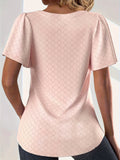 Women's Hallow Out Fashion Designer 2-5XL Blouse T-Shirts (Plus Size)