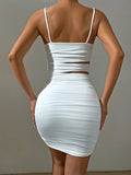 Women's Hallow Out Fashion Designer Bandage Mini Dresses (Short)-Women's Fashion Designer Plus Size Leggings / Pants