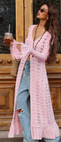 Women's Hallow Out Top S-L Fashion Designer Knitted See-through Cardigans-Women's Fashion Designer Jerseys Tops-International Women's Clothing