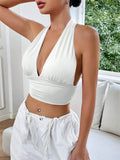 Women's Halter Backless Crop Tank Tops Fashion Designer S-L Singlets