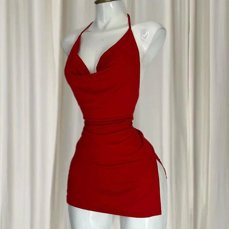 Women's Halter Backless Fashion Designer Mini S-XL Dresses (Short) International Women's Clothing Women's Halter Backless Fashion Designer Mini S-XL Dresses (Short) International Women's Clothing