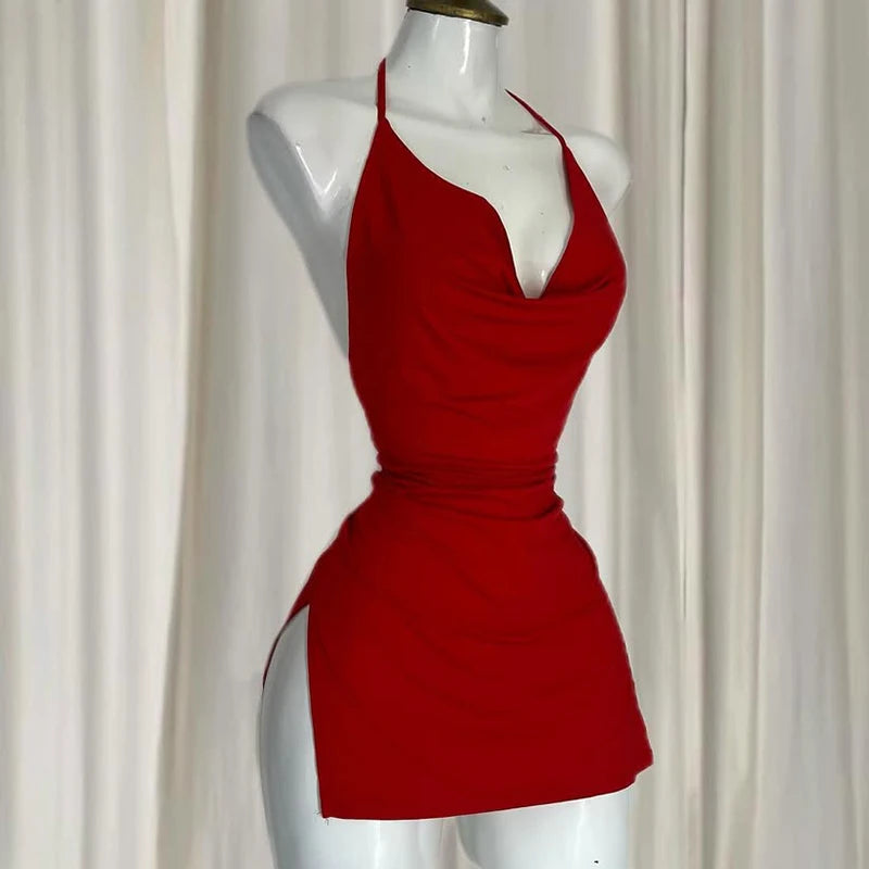 Women's Halter Backless Fashion Designer Mini S-XL Dresses (Short) International Women's Clothing Women's Halter Backless Fashion Designer Mini S-XL Dresses (Short) International Women's Clothing