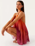 Women's Halter Backless Fashion Designer Chiffon S-L Dresses (Short)-Women's Fashion Designer Dresses-International Women's Clothing