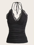 Women's Halter Crop Tank Tops Backless Fashion Designer S-L Singlets-Women's Tops Fashion Designer Singlets-International Women's Clothing