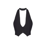 Women's Halter Crop Tank Tops Fashion Designer S-L Vest Singlets-Women's Tops Fashion Designer T-Shirts / Blouses-International Women's Clothing