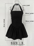 Women's Halter Fashion Designer A-Line Mini Dresses (Short)-Women's Fashion Designer Dresses