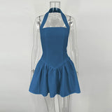 Women's Halter Fashion Designer A-Line Mini Dresses (Short)-Women's Fashion Designer Dresses