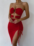 Women's Halter Fashion Designer Off Shoulder Mini Dresses (Short)-Women's Fashion Designer Dresses