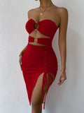Women's Halter Fashion Designer Off Shoulder Mini Dresses (Short)-Women's Fashion Designer Dresses