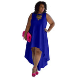 Women's High Low 1-5XL Fashion Designer Short Dresses (Plus Size)