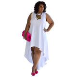 Women's High Low 1-5XL Fashion Designer Short Dresses (Plus Size)
