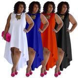 Women's High Low 1-5XL Fashion Designer Short Dresses (Plus Size)